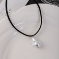 Wholesale irregular teardrop pearl pendant necklace - european & american style, baroque rope chain, adjustable choker, multi-layer necklace jewelry