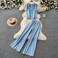 Lightly mature elegance style work clothingtwo-piece set female summerelegant beaded sleeveless vest loose pantsslimming lookfashionsuit