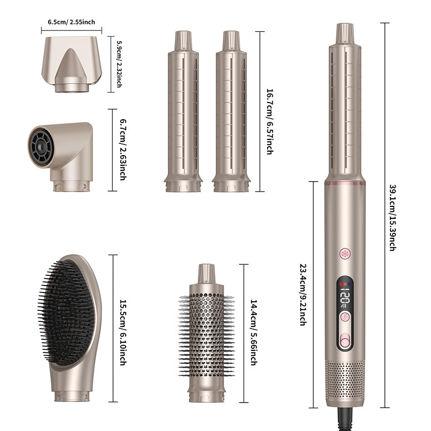 Cross-border high-speed hot air comb 6-in-1 automatic curling iron hair straightener comb hair dryer multi-functional hair dryer comb set