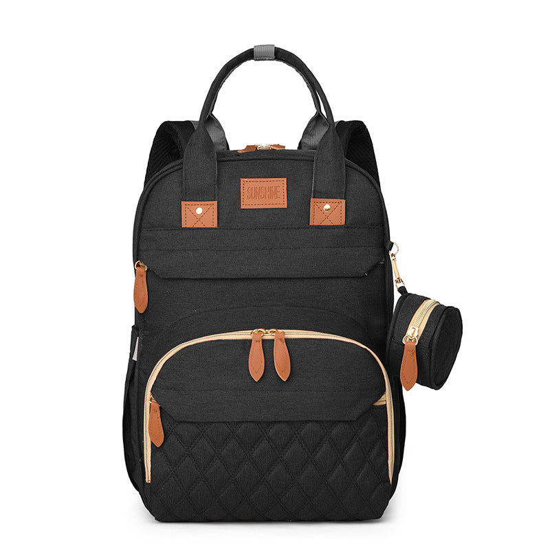 Cross-border customized large-capacity mommy bag, multi-functional mother and baby bag, thermal insulation bottle warehouse, casual outdoor backpack.