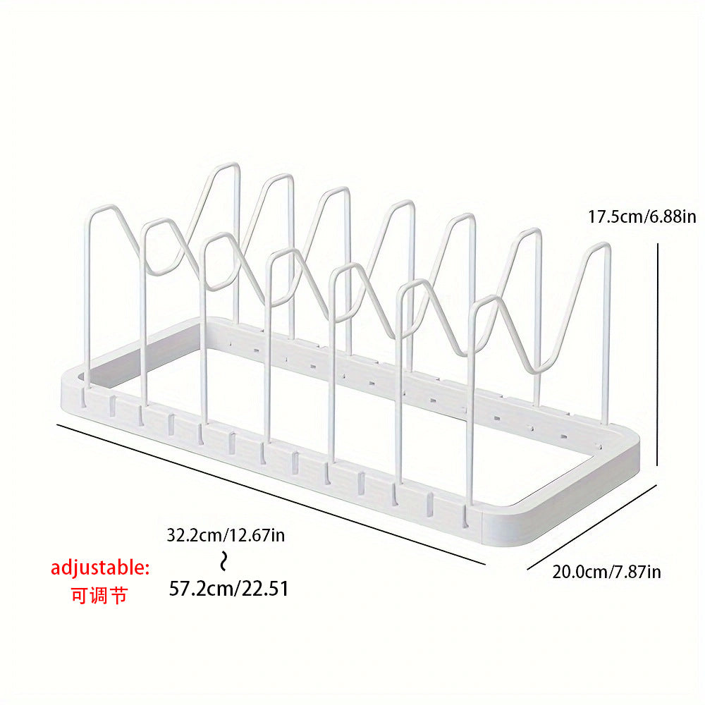 Retractable lid rack, kitchen adjustable gap, pan lid, frying pan, home desktop storage rack