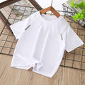 Solid color kids' t-shirt - quick-dry, short-sleeve, breathable, printed, loose-fit summer tee for boys