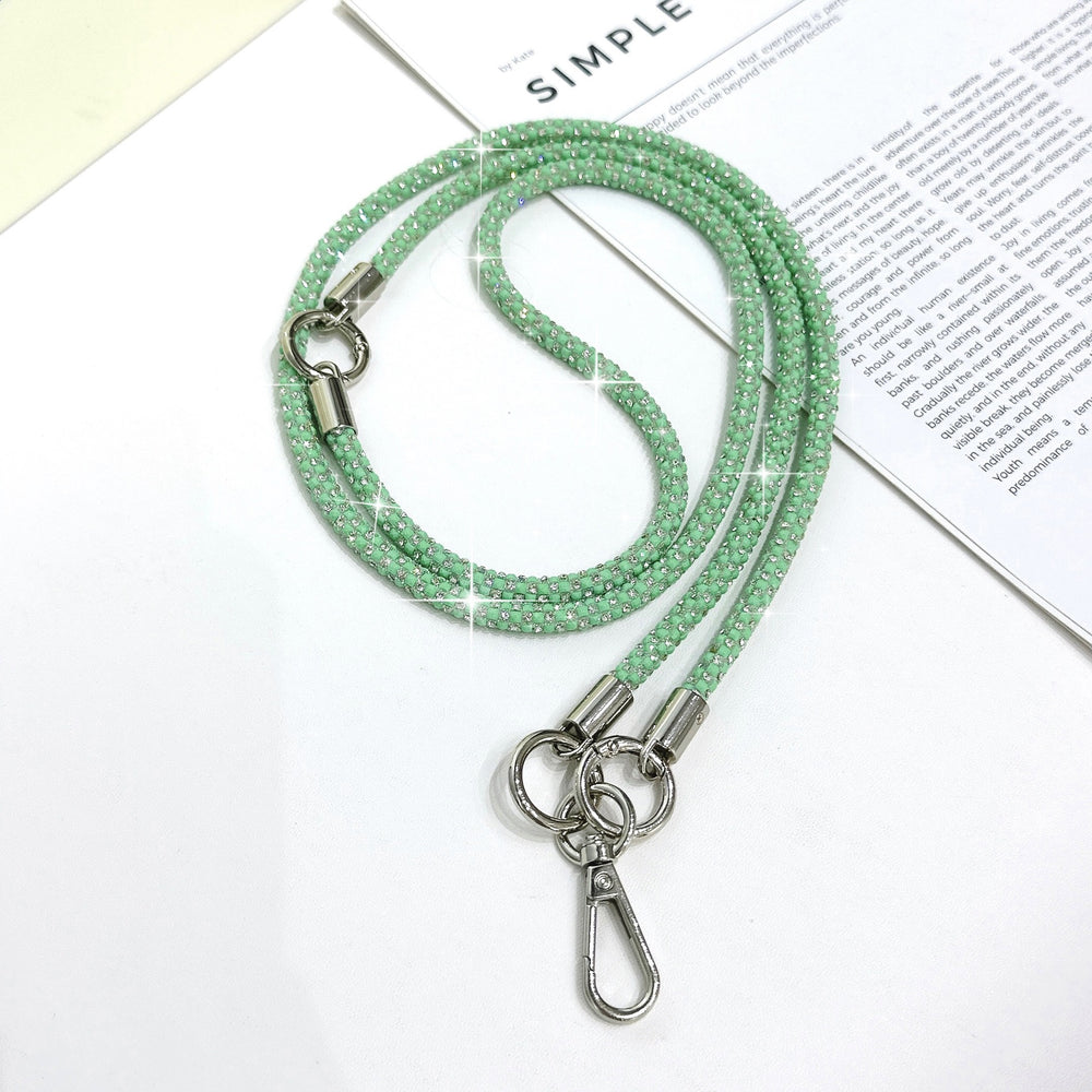 High-end, understated luxury: 0.7mm full diamond, 3-in-1 multi-functional phone chain, crossbody candy-colored multi-shape sparkling diamond goddess lanyard