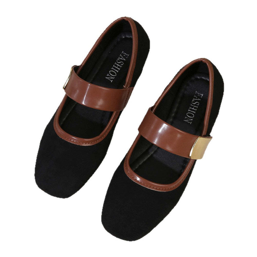 Exportplus sizespring & fallnew arrivalleopard print one-piece strap flatsflats women's flats square toe easiest for match soft bottom floating shoes wholesale