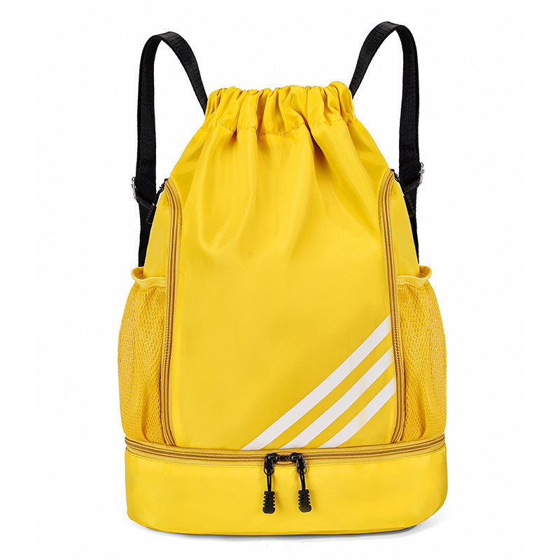 Simple waterproof drawstring bundle bag backpack lightweight basketball football folding travel outdoor fitness sports backpack