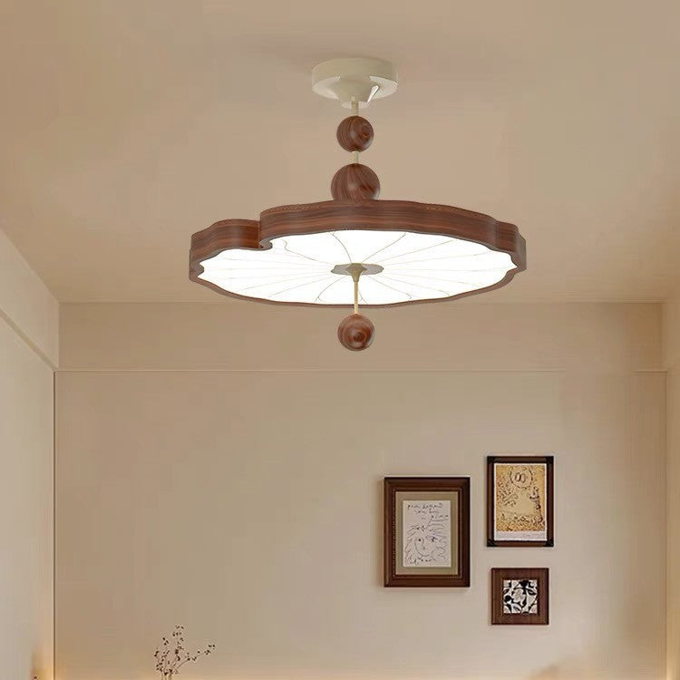 French bedroom retro Song Dynasty aesthetics room lighting medieval atmosphere solid wood study dining room light lotus leaf chandelier