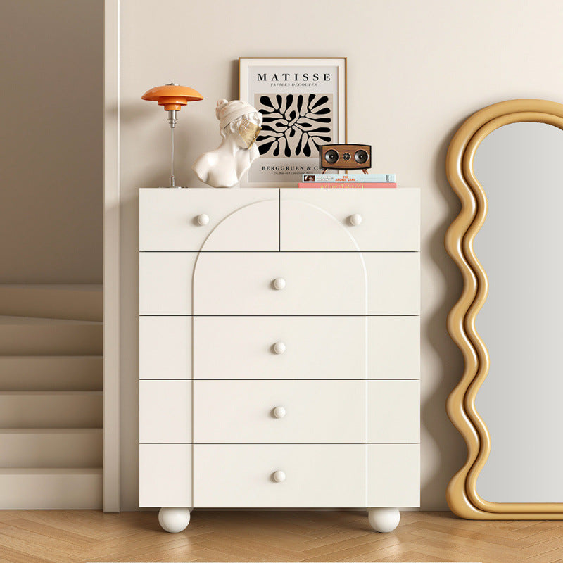 Solid wood bedroom nightstand with multiple drawers, storage cabinet, living room side table, small apartment rental unit organizer