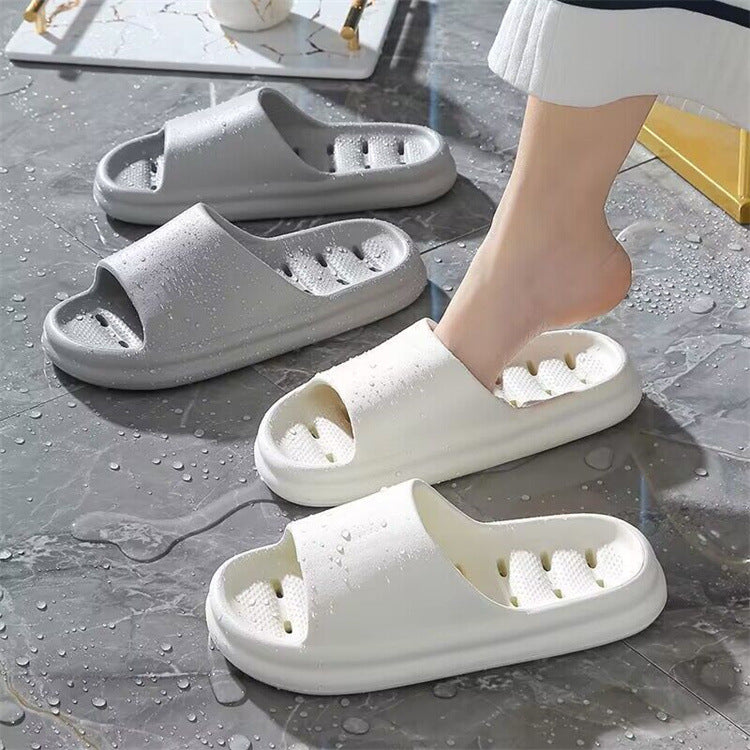 Men's bathroom slippers - indoor/outdoor shower slippers, leak-proof, couple's dry & wet use, home & household slides
