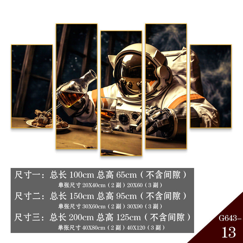 Bar wall decoration painting astronauts astronauts KTV background wall hanging painting Qingba pub nightclub box mural