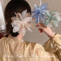 Dead leaf butterfly hairpin retro chiffon flower pearl tassel u-shaped hairpin new chinoiserie hair accessories hair elegant headwear