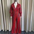 D177 european and american women's clothing independent station  spring loose elastic v neckstraight-leghigh waistelegant cross-border jumpsuit