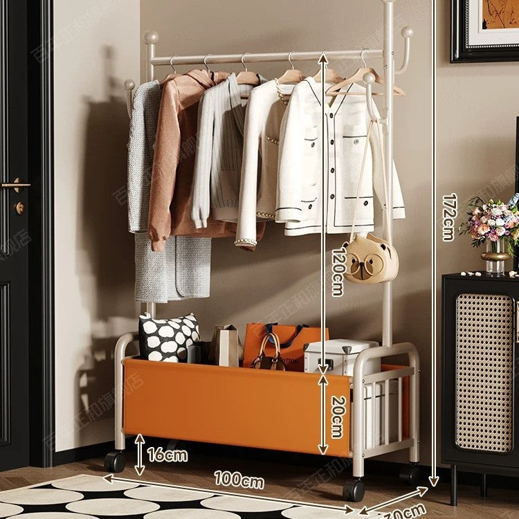 Popular floor-to-ceiling drying rack, multi-functional clothes hanging rod, indoor bedroom removable storage bedside coat rack