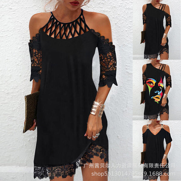 2022Wish  European and American hollow woven belt casual skirt