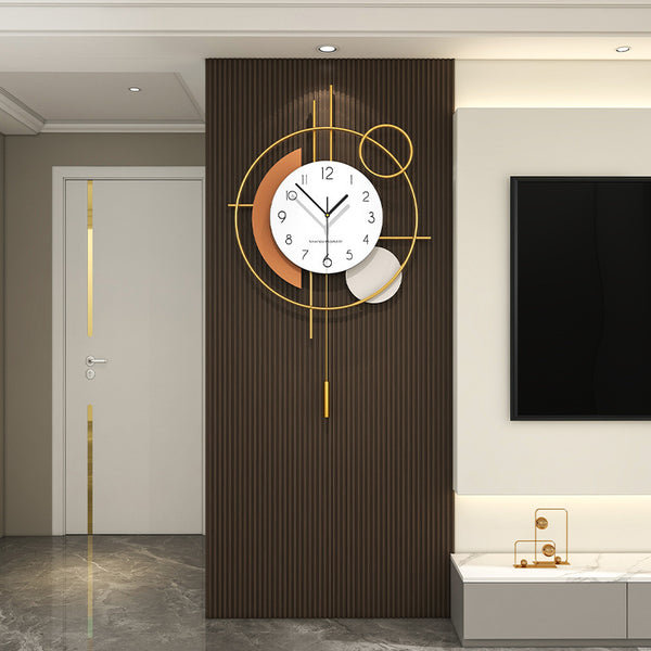 Wall clock living room home high-end fashion light luxury simple clock dining table decorative wall silent clock
