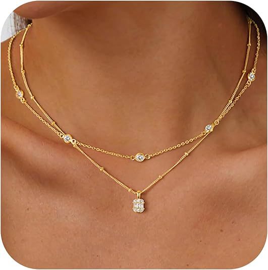 European and american electroplated gold brass small round diamond necklace circle zircon pendant jewelry minimalist versatile necklace