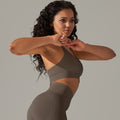 fashion seamless tight pure color beautiful back halter backless sports intimates running fitness yoga clothes tops women