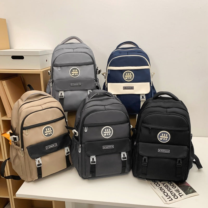 Cross-border new large-capacity schoolbag, junior high school student, college student backpack, Korean version of casual tide student backpack wholesale