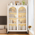 Steel bookcase with door kids bookshelf floor-standing dust-proof storage cabinet living room display cabinet iron art storage rack storage cabinet