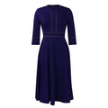 D3222 african plus size women's short sleeve stand collar fashion party swing dress three-quarter sleeve export dress