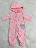 Export baby shake capsules velvet long crawl fall and winter style infant zipper windbreaker baby girl cute crawl suit jumpsuit