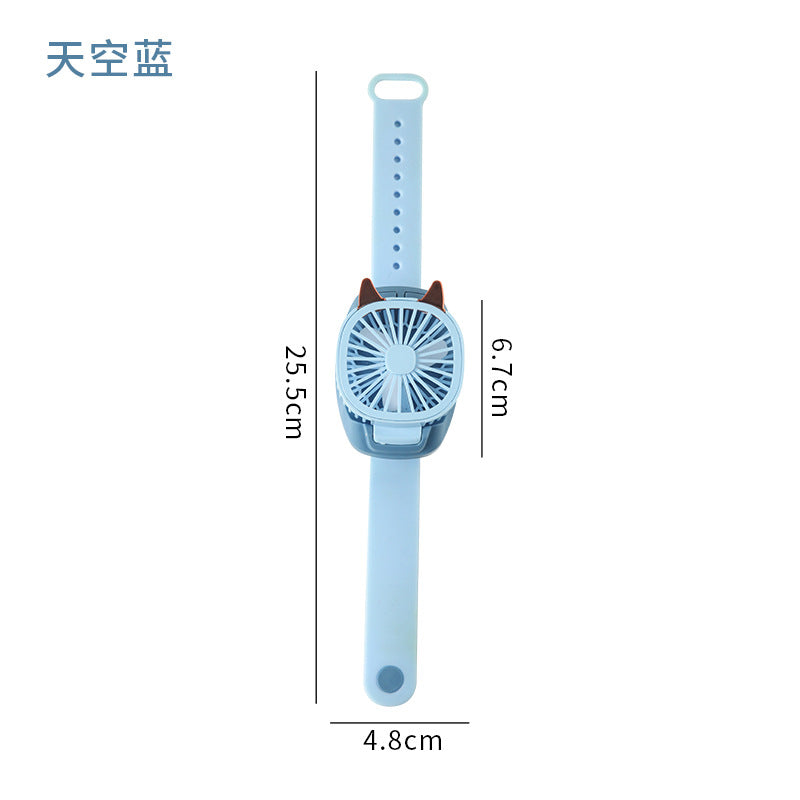 Children's day gift watch fan - mini usb rechargeable portable silent wrist fan for students