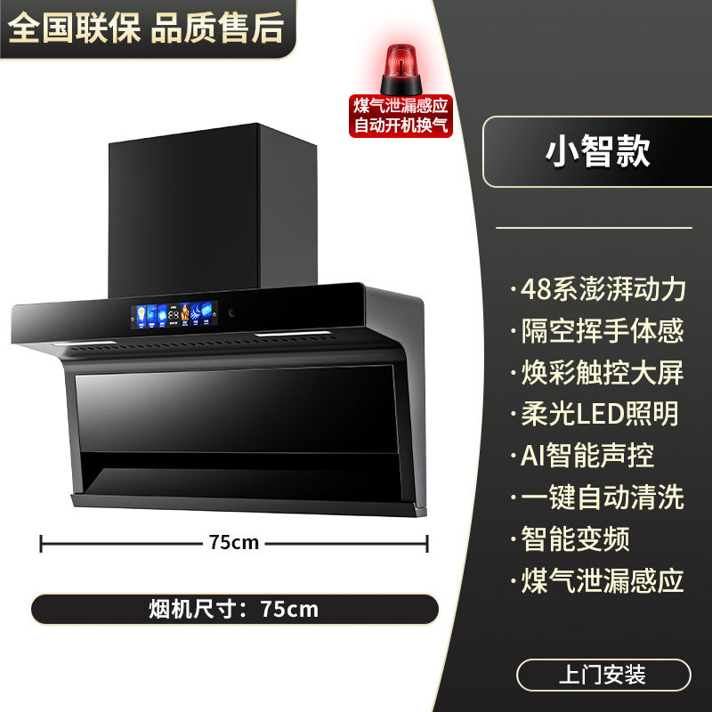 Wholesale high suction range hood for home kitchen top side double suction 7-shaped small free disassembly and washing range hood