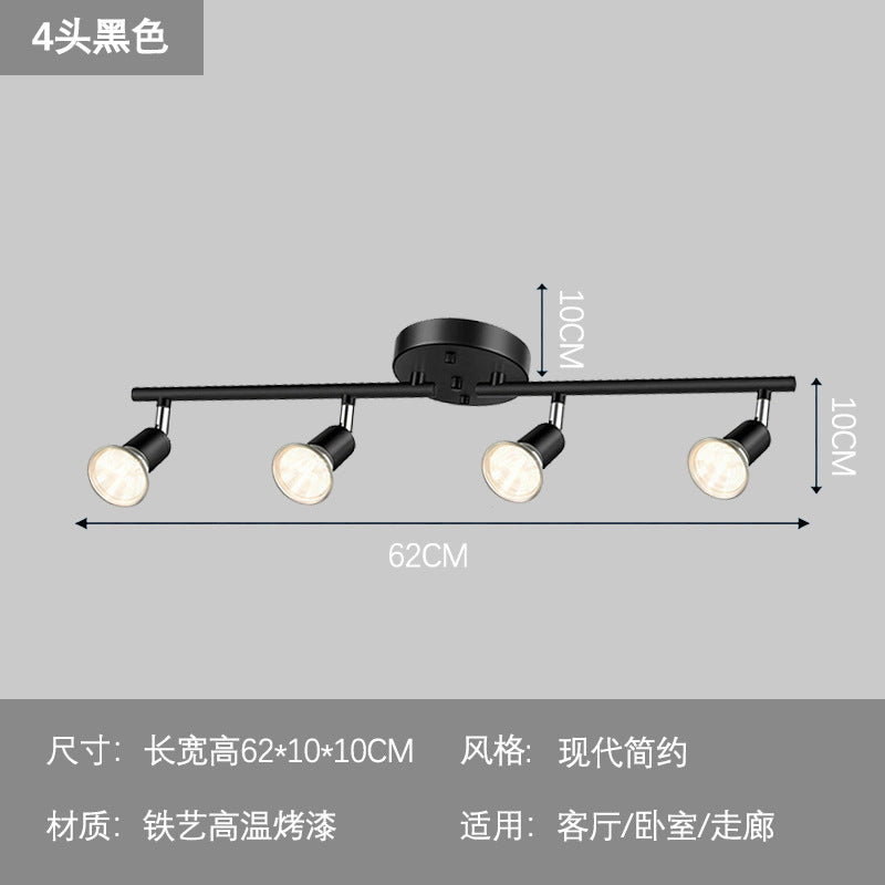 Modern minimalist chrome surface-mounted track lighting fixture for living room, bedroom, hallway, iron ceiling, shop, commercial background wall