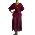 European and american women's clothing  autumn new sweet and fresh v-neck batwing sleeve blouse and high-waisted bodycon midi skirt two-piece set