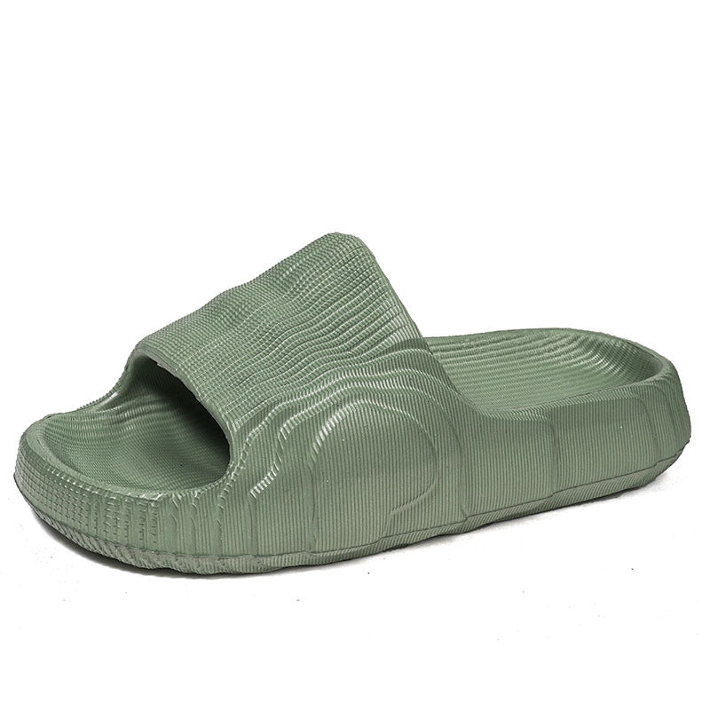 2024 new summer one-word slippers thick-bottomed double-size bathroom home wear, stepping on shit feeling, men's and women's versatile models wholesale