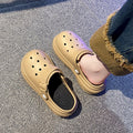 Women's clogs summer outdoor wear non-slip thick sole slippers "stomping on shit" feel couple casual two-wear closed-toe beach sandals