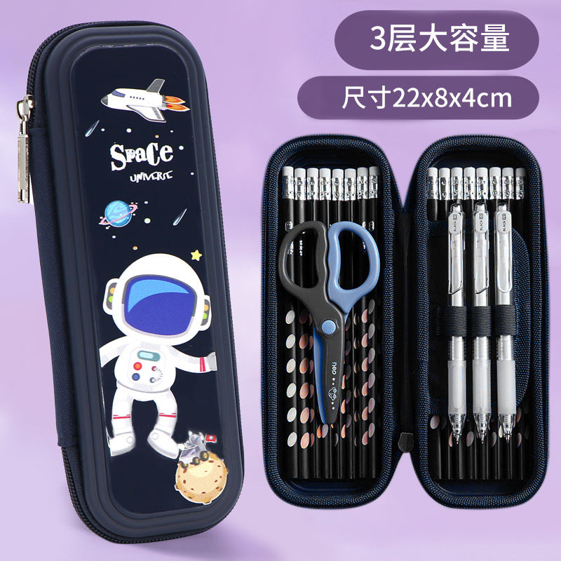 School season pencil case cartoon panda stationery case large capacity primary and secondary school students cute pencil case 2024 new pencil case
