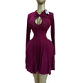 European and american cross-border women's fashion:  summer new arrivals - sexy, elegant, hollow-out, slim-fit, asymmetrical solid color mini dress