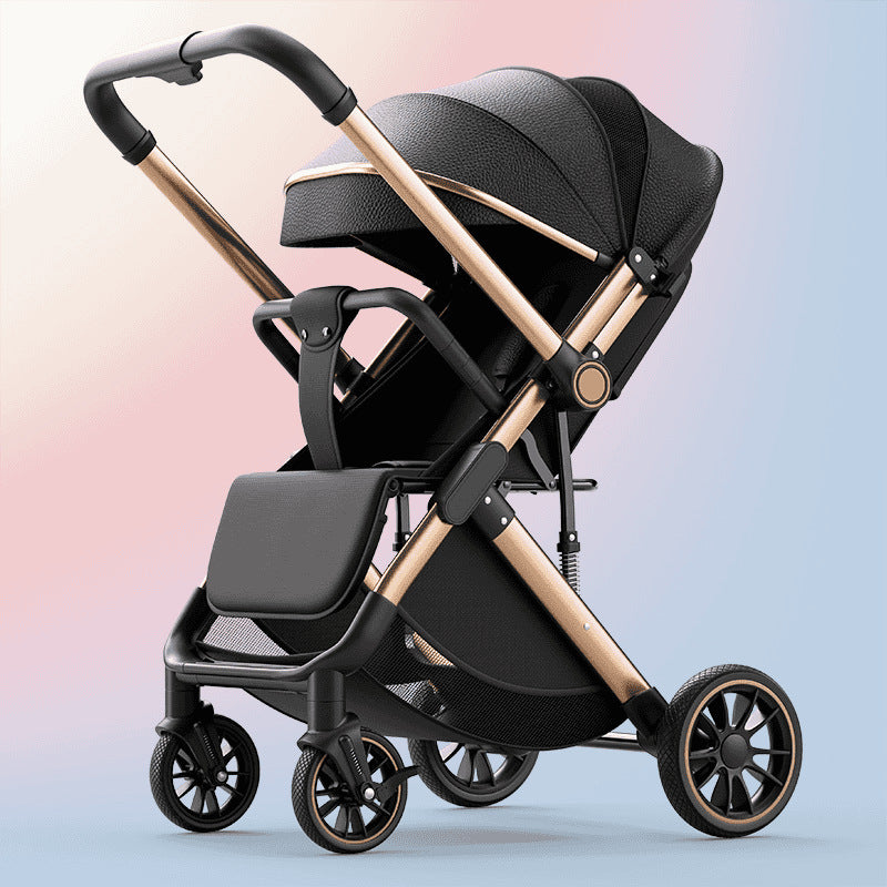 Newborn lightweight foldable stroller two-way baby walking handy gadget cross-border wholesale high-view stroller can sit or lie down