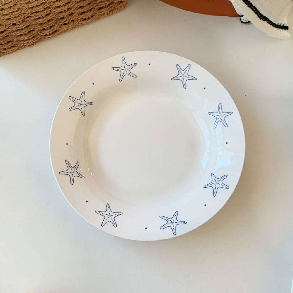 Starfish plate ceramic plate ins high-looking dinner plate cake dessert fruit plate pasta western food plate round dish plate