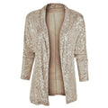 2025 spring new arrival: european and american style sequin long sleeve blazer - elegant mid-length jacket with turn-down collar, perfect for amazon