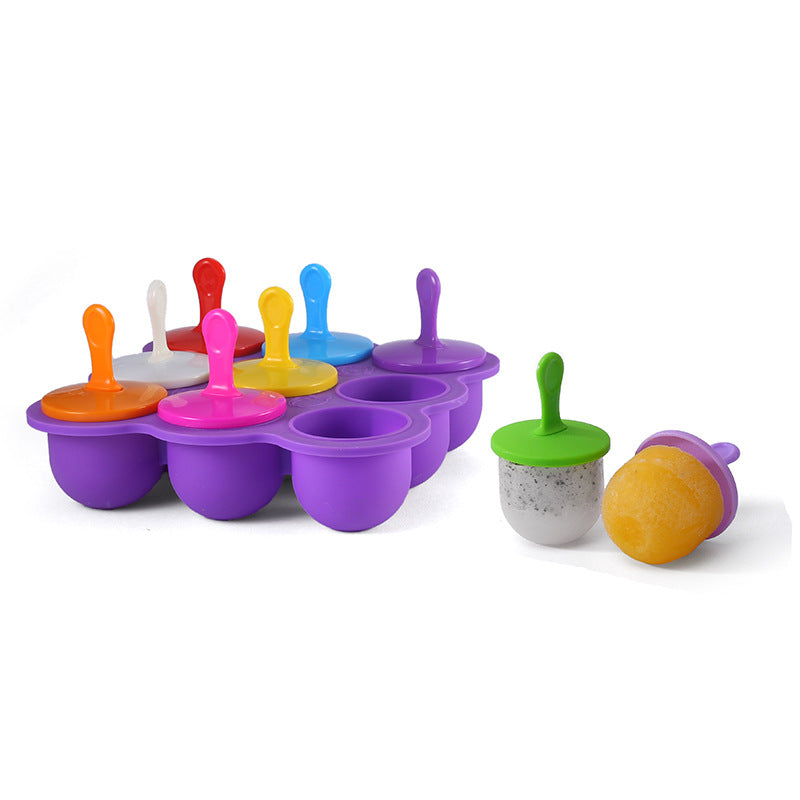 Ice cube mold ice making mold round ice grids silicone nine-hole popsicle mold ice ball mold ice making box silicone ice grids