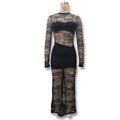 european and american women's clothing  spring new arrivals: spicy girl style sexy hollow-out see-through long bodycon mini dress