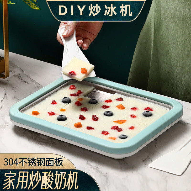 Ice frying machine for homeice yogurt machine stainless steel ice frying pan children's homemade new arrival fried ice cream machine cross-border gift