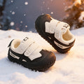 Baby boys' first walker shoes, soft sole kids' shoes, autumn/winter double-layer cotton shoes, casual toddler sneakers, anti-slip skate shoes for boys and girls