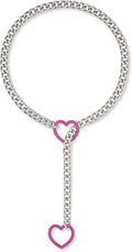 Rose love heart and silver chain