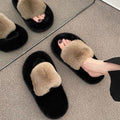 2025 autumn/winter trendy fuzzy slippers - instagrammable, versatile, women's outdoor wear, one-strap mules, chunky platform, criss-cross design