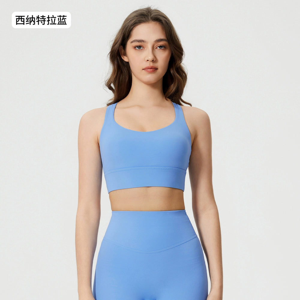 High-intensity yoga shorts set: shockproof sports bra with high-waisted, butt-lifting, no-t-back yoga shorts for women
