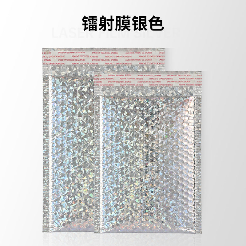 Aluminized film bubble envelope bag Thickened self-adhesive foam bag Spot gold and silver laser bubble bag Manufacturer wholesale