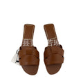 Za2026 summer new women's shoes square toe criss-cross flat sandals simple versatile slides women's outdoor slippers