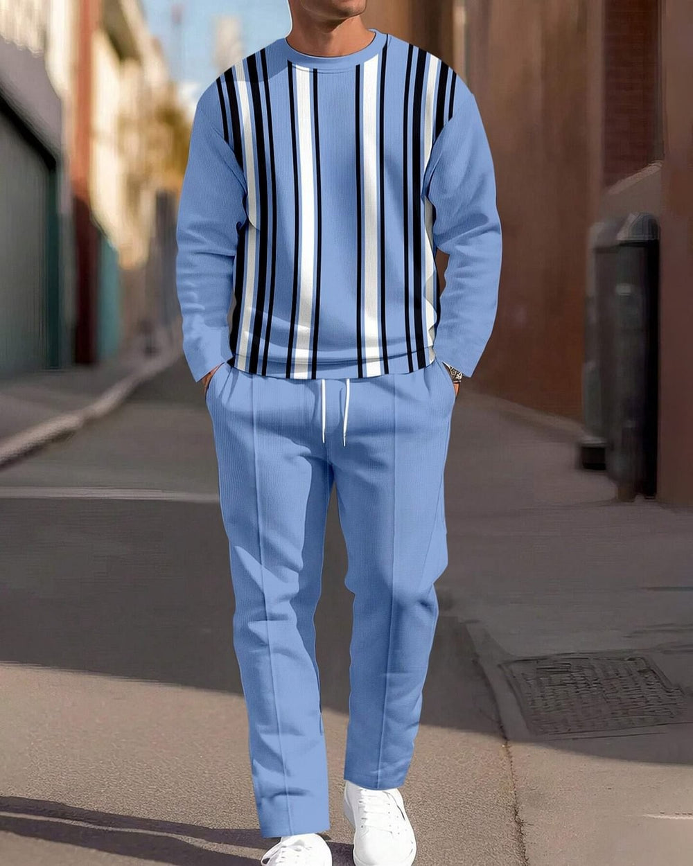 cross-border e-commerce 3d digital print men's autumn/winter new casual fitted long-sleeve hoodie and pants set