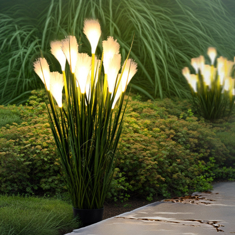 Outdoor solar reed lights - waterproof landscape decorative lighting for garden, lawn, and yard illumination projects