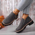 Amazon fashion cross-border plus size 35 to 43 fall and winter beautiful versatile thick heel suede side zipper fashion boots wholesale