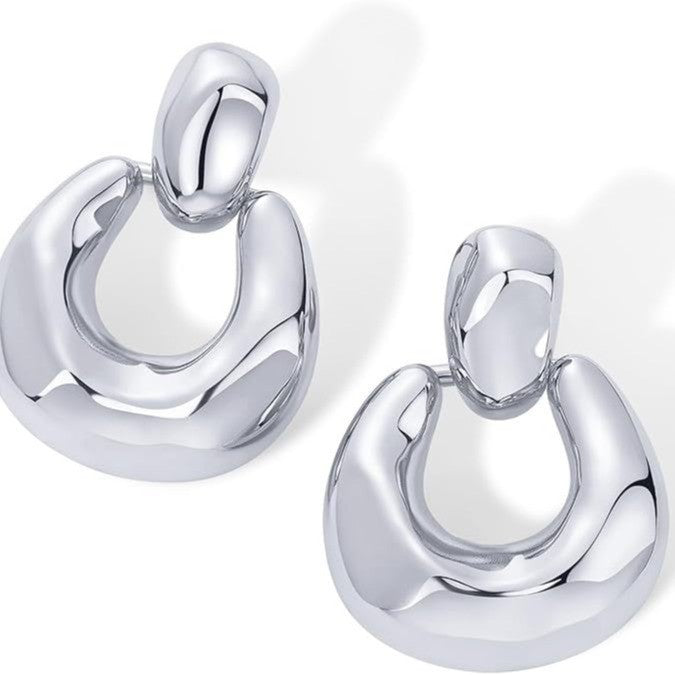 Amazon hot-selling glossy geometric earrings & dangles - cross-border creative minimalist metal trapezoid earrings - direct from the manufacturer