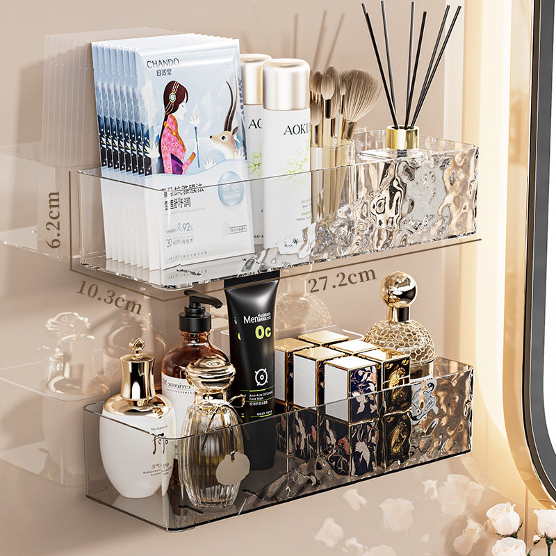 Bathroom storage rack - no drilling required, wall-mounted organizer for toilet, sink, and vanity - cosmetics and wall-mounted storage