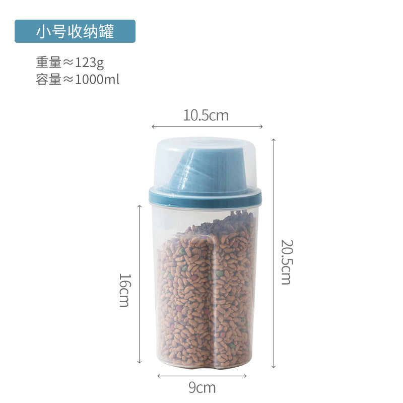 Pet food storage tank Plastic sealed tank Household cat food storage tank Moisture-proof sub-canning Pet cat supplies